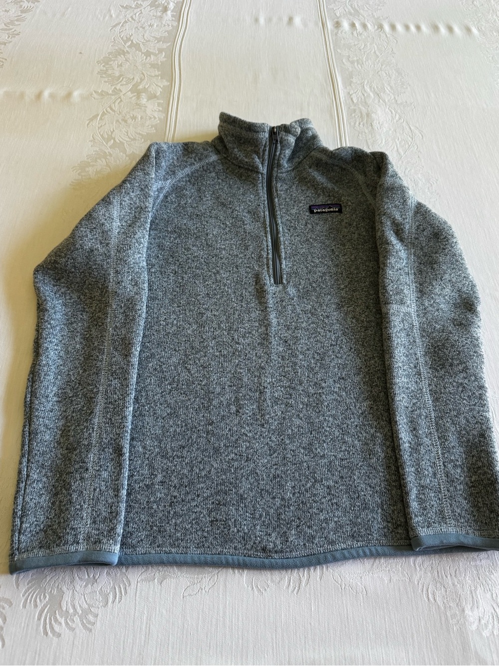 Patagonia Women's Light Blue Gray Quarter-Zip Better Sweater  Pullover - Small
